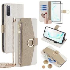 Asuwish Capa de telefone para Samsung Galaxy Note 10 5G capa carteira com protetor de tela e espelho capa flip anel suporte cartão de crédito alça transversal nota 10 notas 10s Ten Not S10 mulheres