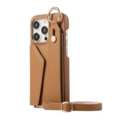 Capa de telefone de couro com alça de pulso crossbody para iPhone 15 14 Plus 13 Mini 12 11 Pro Max Carteira com capa de suporte para cartão, marrom, para iPhone 14 Pro Max