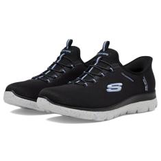 Skechers Tênis feminino impermeável Hands Free Slip-ins Summits-Best Choice, Bklb=preto/azul claro, 38