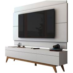 Rack Com Painel Para Tv 60 Polegadas Branco Classic 3g - Imcal Móveis
