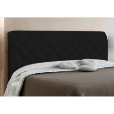 Cabeceira Box Casal 195cm Paris Amassado Preto