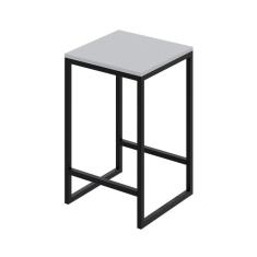 Banqueta Média 38x36x60cm Active Yescasa Branco Chess/Preto