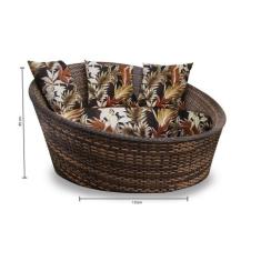 Chaise Orbit em Fibra Sintética - Tecido Revieira Marrom - Abinoski Mó