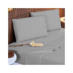 Jogo De Lençol Casal 3 Peças 400 Fios Com Elástico Toque de Seda Detal