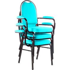 Kit com 3 Cadeiras para Auditório Linha Hotel Verde