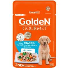 Ração Úmida Golden Gourmet Cães 85g- Sabor Frango Filhotes - Kit C/10 