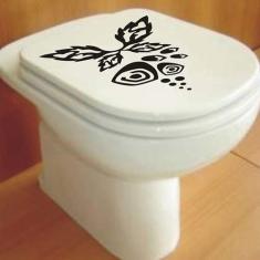 Adesivo de Banheiro Floral WC
