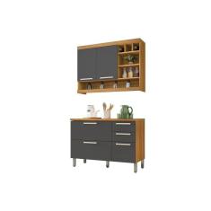Cozinha Compacta Burguesa 2 Peças (1 Armário + 1 Balcão) C2p22 Freijo/grafite - Nesher
