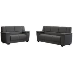 Conjunto de Sofás 2 e 3 Lugares Milão Besthouse, Cinza, 5 Lugares