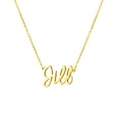 Awegift Colar com nome personalizado, banhado a ouro 18K, joia de presente para madrinha de honra para mulheres, Metal