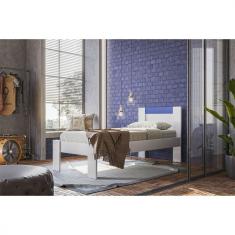 Cama Solteiro Moval Dália Flex 88cm Branco Azul Com Rosa Branco