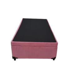 Cama Box Baú Solteirão King Suede Rosé