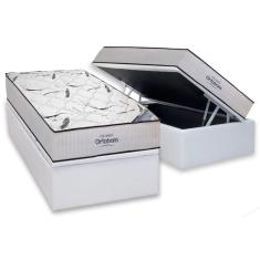 Cama Box Baú Solteiro Kit Colchão Espuma D45 Highfoam Courano White 88x188 Branco Ortobom