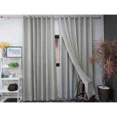 Cortina Gaze Linho Com Forro 6,00 X 2,60 Cinza Decore&Cubra