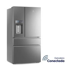 Geladeira Electrolux Frost Free Inverter 540L FlexiSpace Conectada Wi-fi 3 Portas Cor Inox (DM91X) 220V