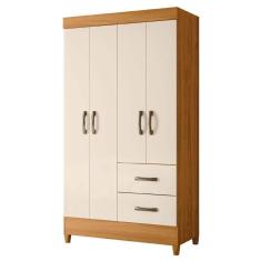 Guarda Roupas Solteiro 4 Portas 2 Gavetas Mobi Carvalho / Off White Albatroz