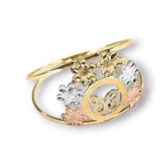 Anel de ouro 18k Flores - Elegancy Joias, 25