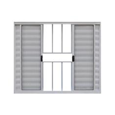 Janela de Alumínio Veneziana 100x200cm 6 Folhas Grade Hale Esquadrias