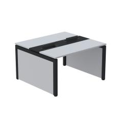 Mesa De Plataforma Dupla Para 2 Pessoas Corporativa 110x140-2p Cinza-preto