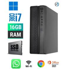 Computador Slim Intel Core i7 16GB SSD 1TB Wifi Windows 10 Pro