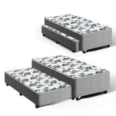 Cama Box com Colchão e Auxiliar de Espuma Unique 3 em 1 Solteiro 88cm 