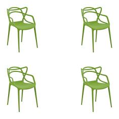 Kit 4 Cadeiras Decorativas Sala e Cozinha Feliti (PP) Verde - Gran Belo