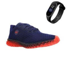 Tenis Feminino Esporte Academia Caminhada Ortopêdico Sola Reta + Relógio-Feminino