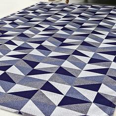 Tapete Jacquard Dallas 2,00 m x 2,50 m antiderrapante - Azul Marinho