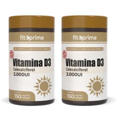Kit 2 Vitamina D3 2000UI Colecalciferol Extra 150 Cápsulas Fitoprime