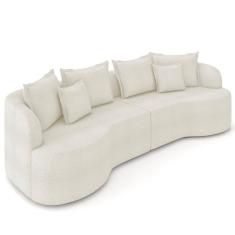 Sofá 4 Lugares 270cm Orgânico Quito K04 Boucle Areia - Mpozenato