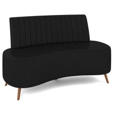 Sofá 2 Lugares Para Sala Living 160cm Pés Palito Tamar K04 Sintético Preto - Mpozenato