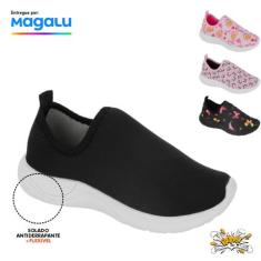 Tênis menina feminino estampado borboleta sola preta antiderrapante se