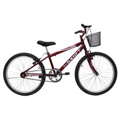 Bicicleta Aro 24 Feminina Mono Sem Marcha Com Cesta Saidx (Vermelho)