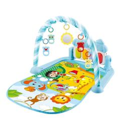 Tapete Ginásio De Atividade Bebê Piano Musical Floresta Azul