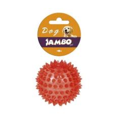 Brinquedo Jambo para Cães Bola Espinho com Som Vermelho - Jambo Pet