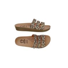 Sandália Conforto Feminina 3 Tiras Ortopédica Webe Flex, 37, Bege, Mar