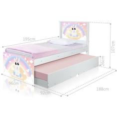 Cama Baby Unicórnio com Auxiliar e Colchões - Mais de Casa