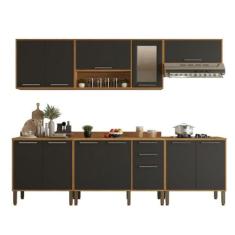 Cozinha Compacta Cooktop 12 Portas 2 Gavetas Paris Sallêto Cinamomo Co