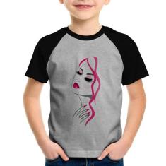 Camiseta Raglan Infantil Salão De Beleza Maquiagem - Foca na Moda, Cin