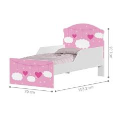 Mini Cama Nuvens Meninas Com Colchão