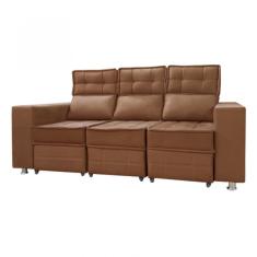 Sofá Retrátil E Reclinável 3 Lugares Londres 2.10cm C/molas - Veludo Terracota