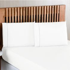 Jogo De Lençol Casal Padrão Percal 200 Fios 3 Peças - Branco