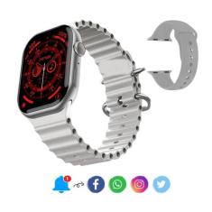 Relógio Smartwatch HW68 Max Series 8 46mm com Tela Infinita e 2 Pulsei