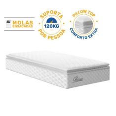 Colchão de Molas Ensacadas Pillow Top Flora Solteiro 88 cm - Lucas Col