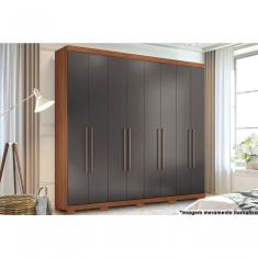 Guarda Roupa Casal Master New 8.4 8 Portas de Abrir 4 Gavetas MDF-MDP Atacama-Jatobá Santos Andirá