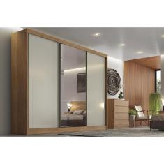 Guarda Roupa Casal de Correr Toulon-sonetto Plus Cumaru-fendi 3 Portas 6 Gavetas MDF Blush Novo Horizonte