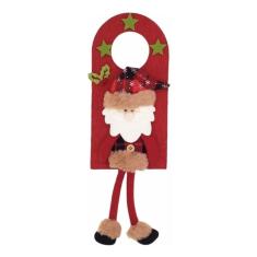 Enfeite de Natal para Porta Papai Noel Rústico em Pelúcia
