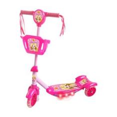 Patinete Infantil Com cesto Rosa - DM Toys