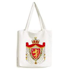 Bolsa de lona com emblema nacional da Noruega, bolsa de compras casual