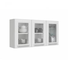 Armario Aéreo Com Vidro Cozinhas Itatiaia Luce 3 Portas Branco
